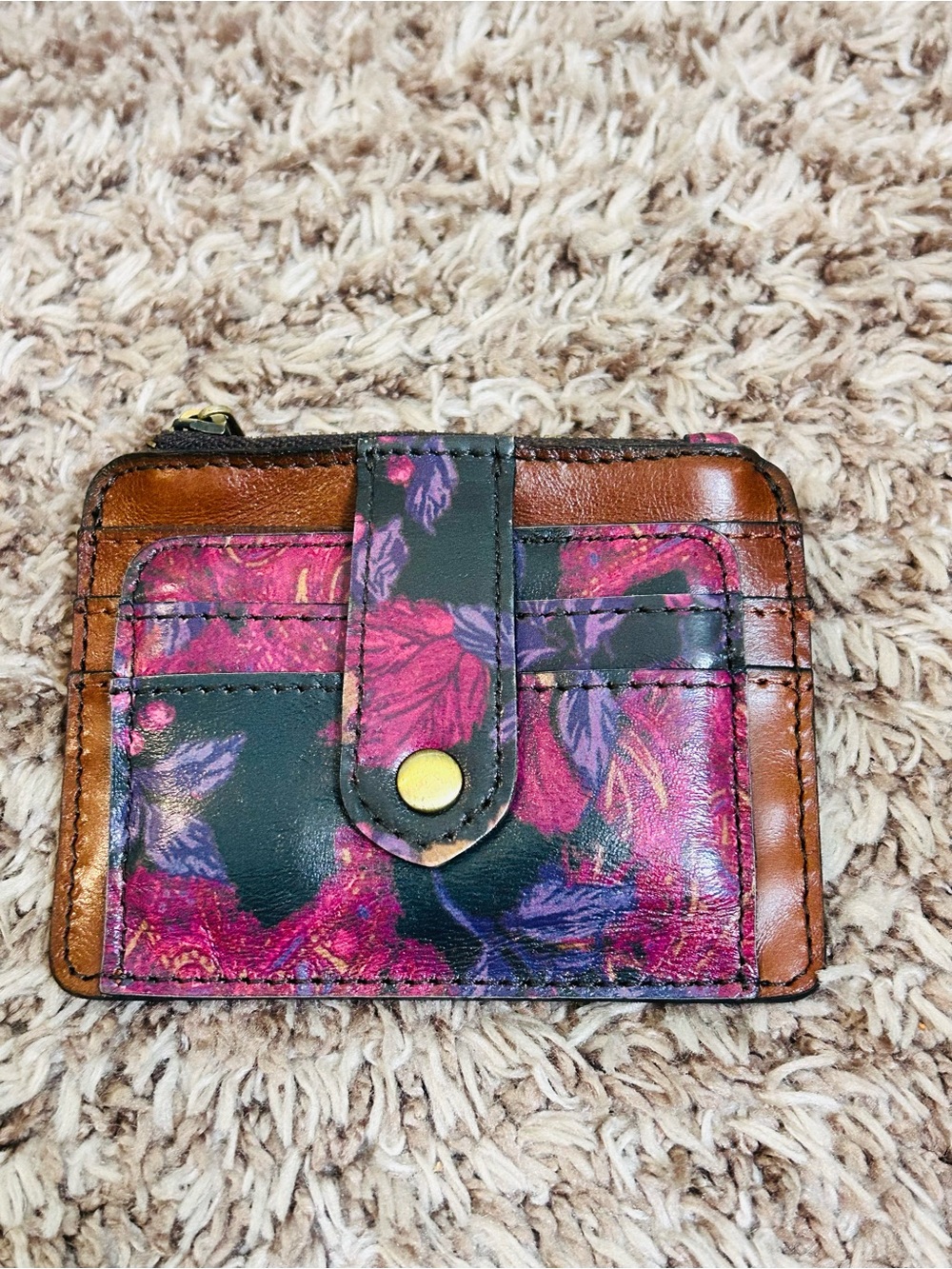 Patricia Nash Cassis Card Wallet Multi Print RFID